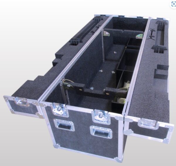 closed trunk case with custom interior and hinged lids